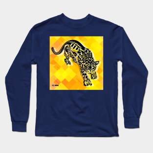 bright yellow floral tiger ecopop Long Sleeve T-Shirt